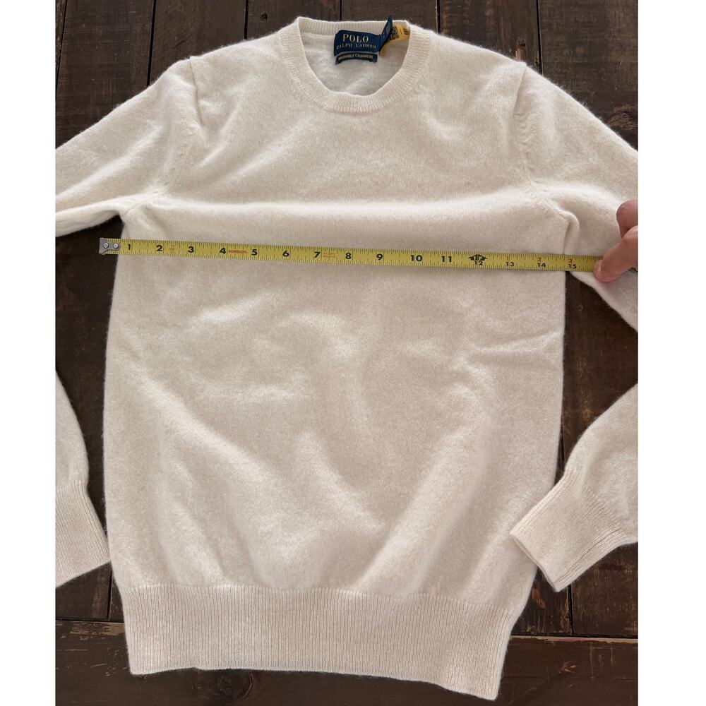 Polo Ralph Lauren Washable Cashmere Sweater Women's Small Petite Ivory Crewneck - Picture 2 of 5